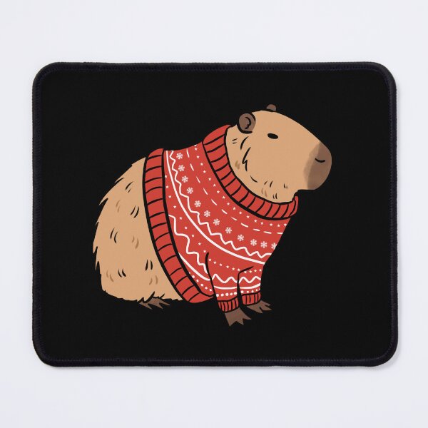 Item preview, Cute capybara wearing a Christmas sweater  designed and sold by Yarafantasyart.