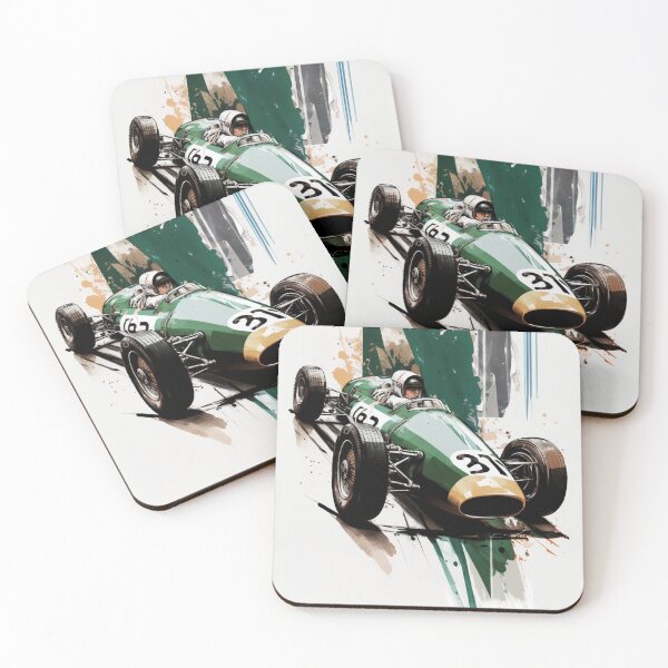 Item preview, Cooper Bruce Mclaren 1959 Cooper T51 F1 Watercolour Painting Print    designed and sold by PicTechNowArt.
