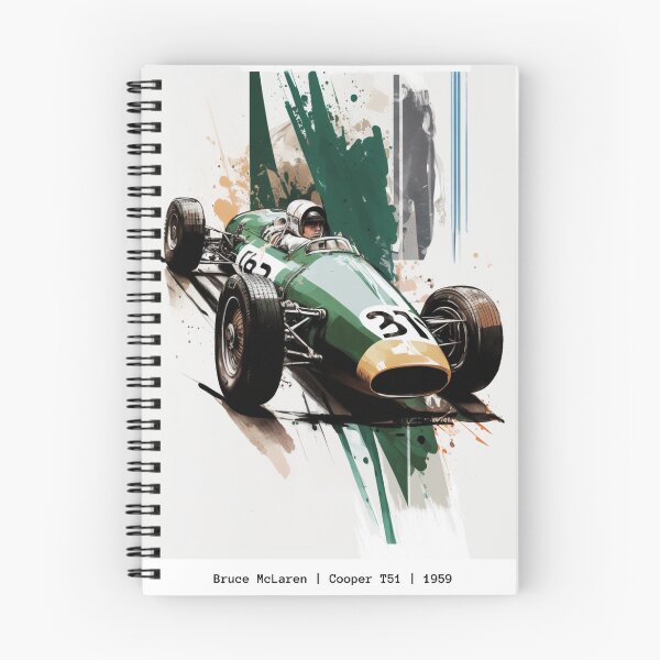 Item preview, Cooper Bruce Mclaren 1959 Cooper T51 F1 Watercolour Painting Print    designed and sold by PicTechNowArt.