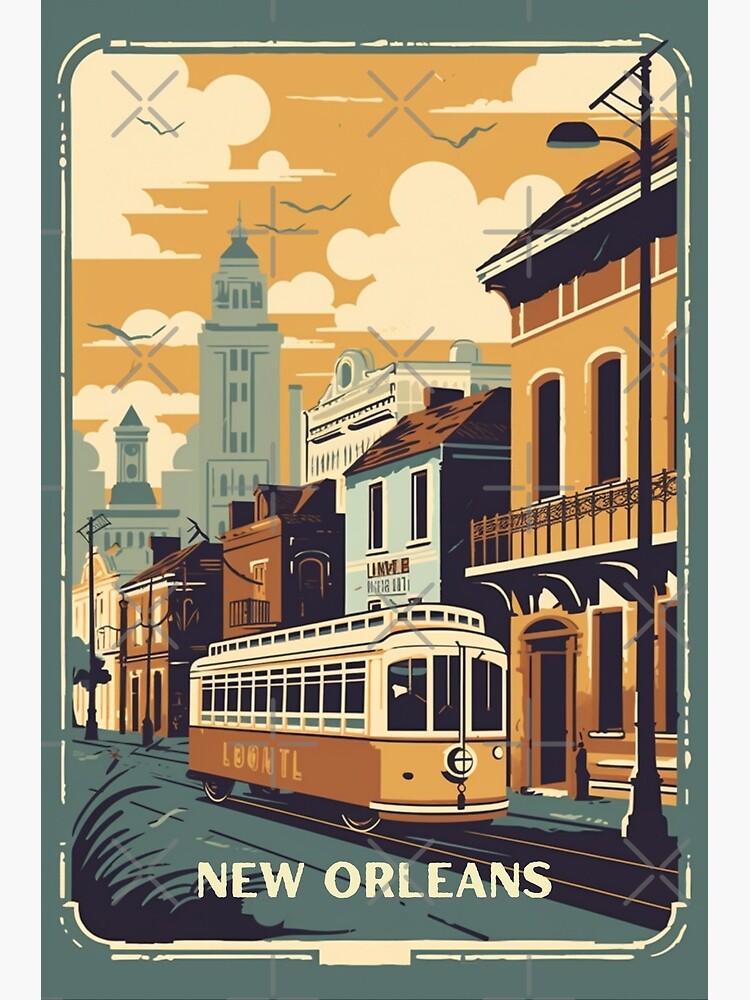 Thumbnail 3 von 3, Poster, New Orleans-Weinlese-Plakat designt und verkauft von LoinneSio.
