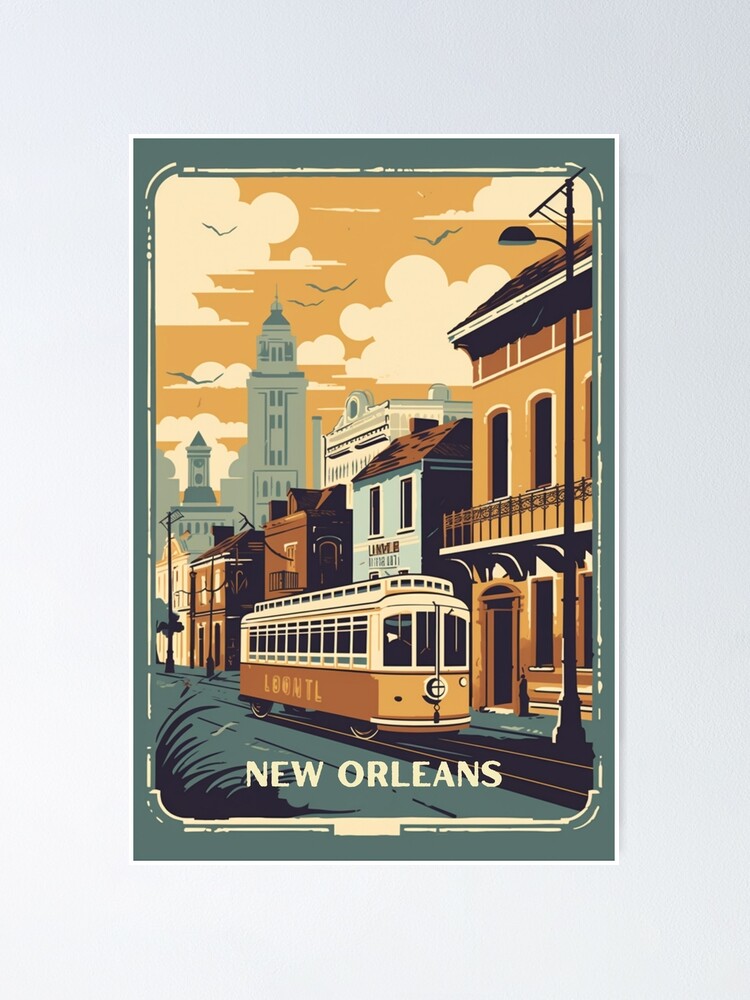 Thumbnail 1 von 3, Poster, New Orleans-Weinlese-Plakat designt und verkauft von LoinneSio.