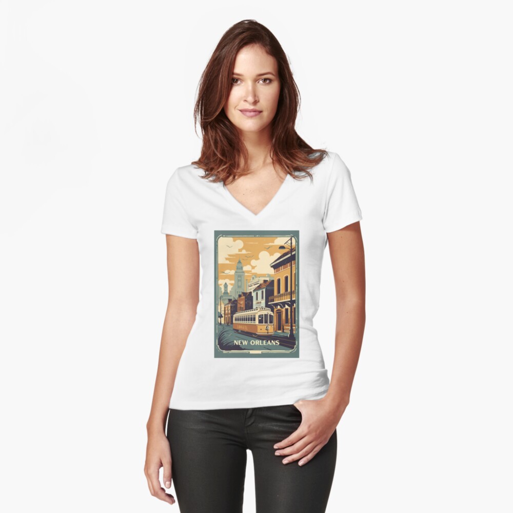 Item preview, Fitted V-Neck T-Shirt designed and sold by LoinneSio.