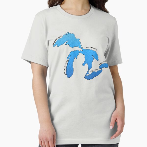 Item preview, Great Lakes Outline of all five lakes with Labels designed and sold by gorff.