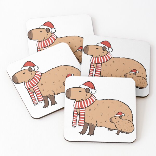 Item preview, Cute christmas capybara mom and kid illustration  designed and sold by Yarafantasyart.