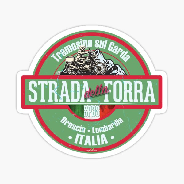 Artikel-Vorschau von Strada Della Forra Italien Italia Motorrad Lago Di Garda T-Shirt Aufkleber 02, designt und verkauft von OuterShellUK.