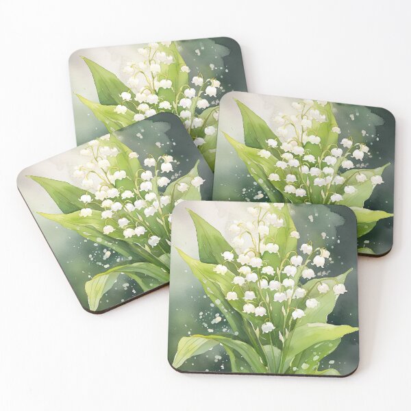 Item preview, May lily of the valley Flower collection #21 watercolor designed and sold by LollyShineART.