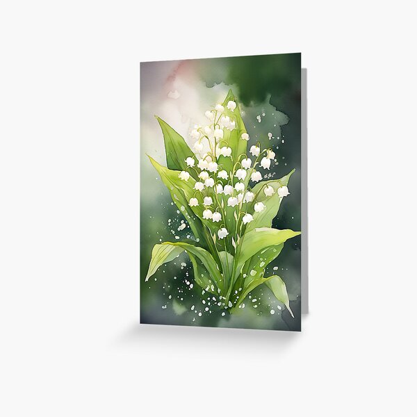 May lily of the valley Flower collection #21 watercolor Greeting Card