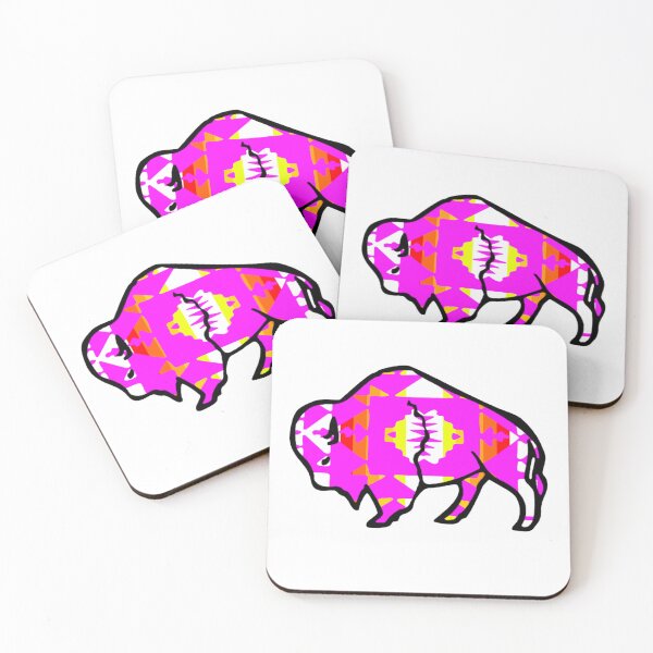 Item preview, Pink / Fire Color / White Native Print Buffalo designed and sold by JMWCD.