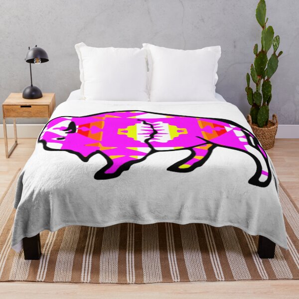 Item preview, Pink / Fire Color / White Native Print Buffalo designed and sold by JMWCD.