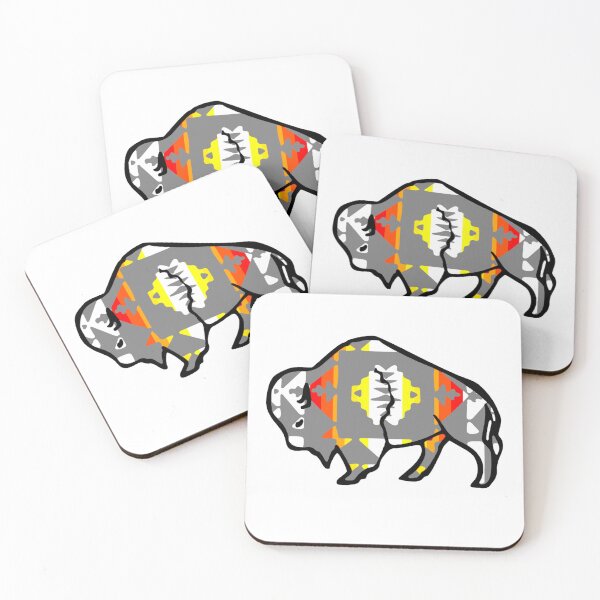 Item preview, Grey / Fire Color / White Native Print Buffalo designed and sold by JMWCD.