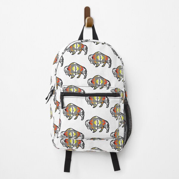 Item preview, Grey / Fire Color / White Native Print Buffalo designed and sold by JMWCD.