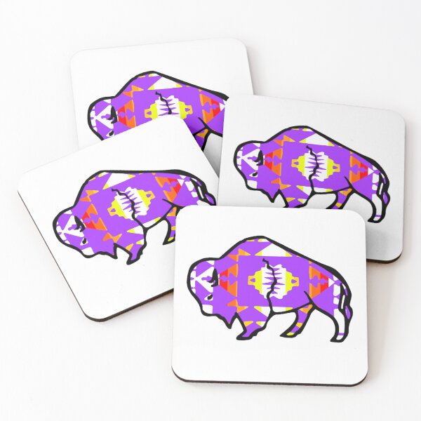 Item preview, Purple / Fire Color / White Native Print Buffalo designed and sold by JMWCD.