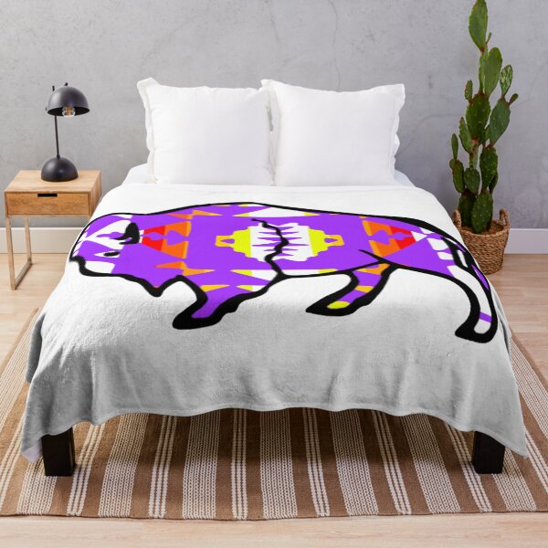 Item preview, Purple / Fire Color / White Native Print Buffalo designed and sold by JMWCD.