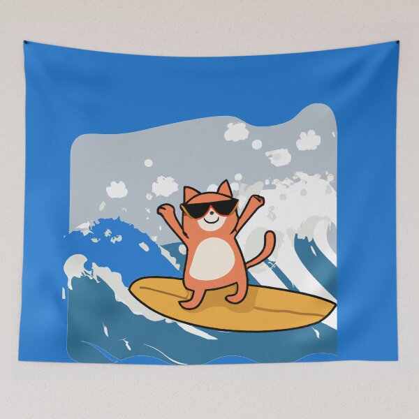 Item preview, surfing cat designed and sold by MGphotoart.