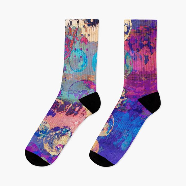 Item preview, Abstract Socks - Multicoloured Socks for Artists - Hand Painted - Mixed Messages designed and sold by Wendy Farrow.