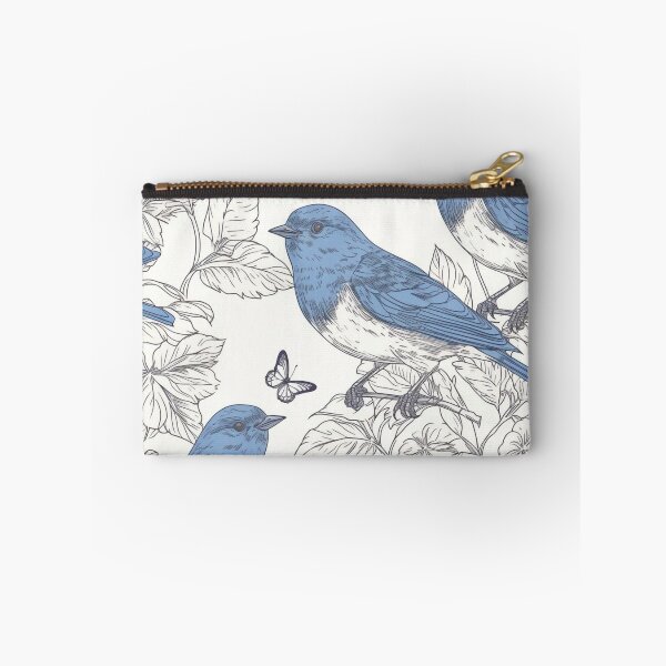Item preview, bluebird leaves and butterfly pattern designed and sold by PixaBella.