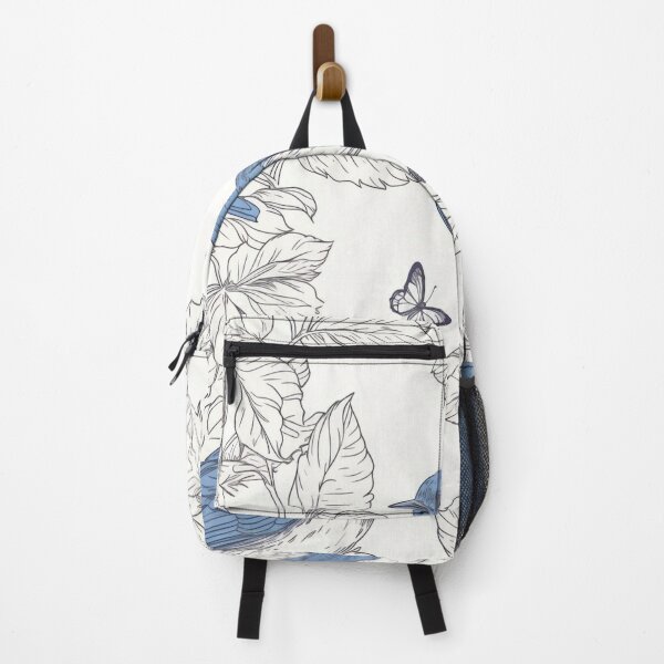 Item preview, bluebird leaves and butterfly pattern designed and sold by PixaBella.