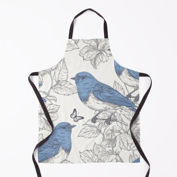 Item preview, bluebird leaves and butterfly pattern designed and sold by PixaBella.