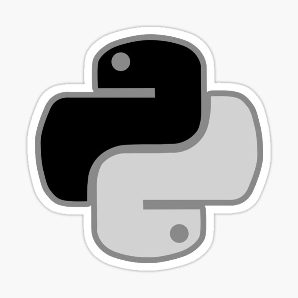 "python black and white" Sticker by FunnyGrief | Redbubble