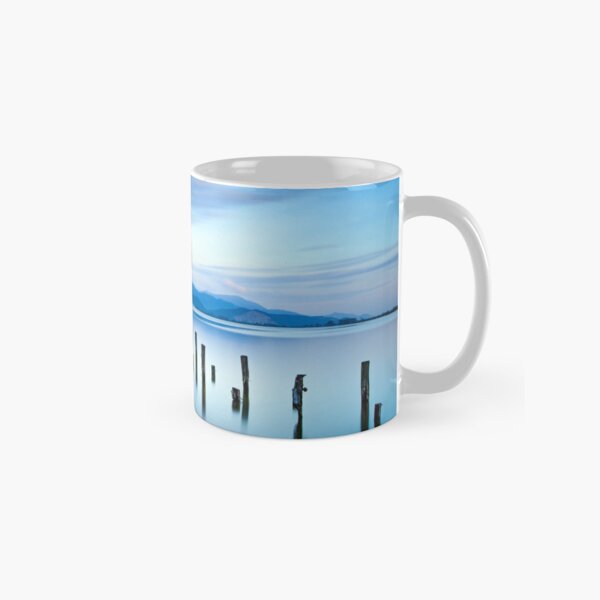 Wooden pier remains. Lake Massaciuccoli. Tuscany , Italy Classic Mug