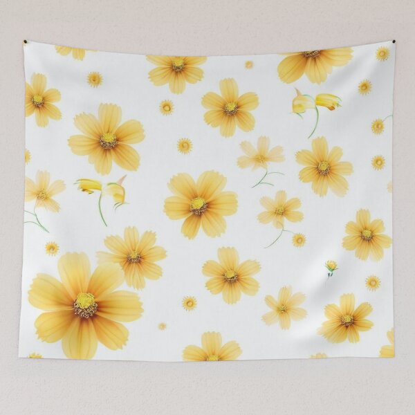Item preview, Yellow Cosmos Flowers Pattern designed and sold by Pattrosity.