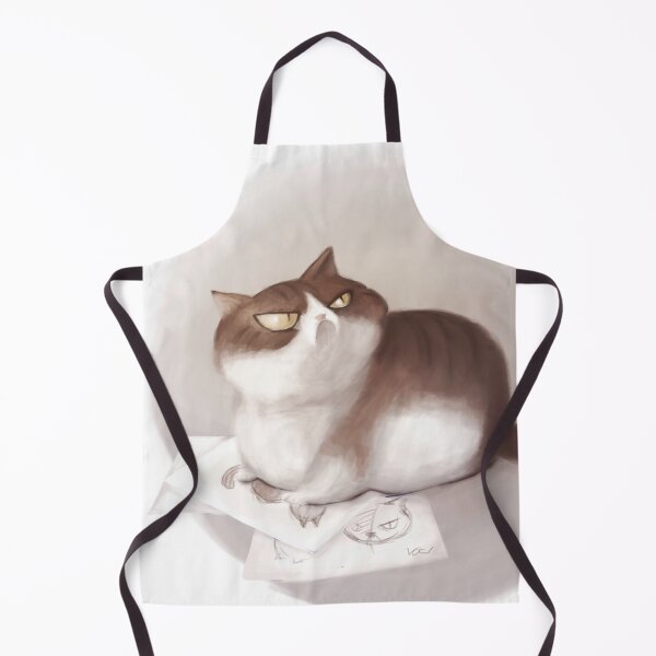 Item preview, Grumpy tabby cat illustration on a pile of sketches designed and sold by Zita Safranek.