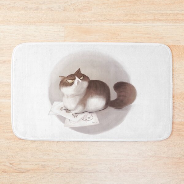 Item preview, Grumpy tabby cat illustration on a pile of sketches designed and sold by Zita Safranek.