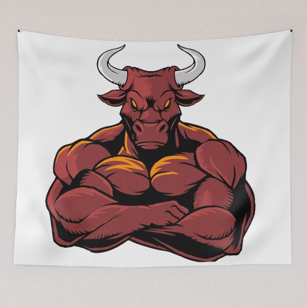 Item preview, ANGRY BULL (WHITE) designed and sold by RUBYAL.