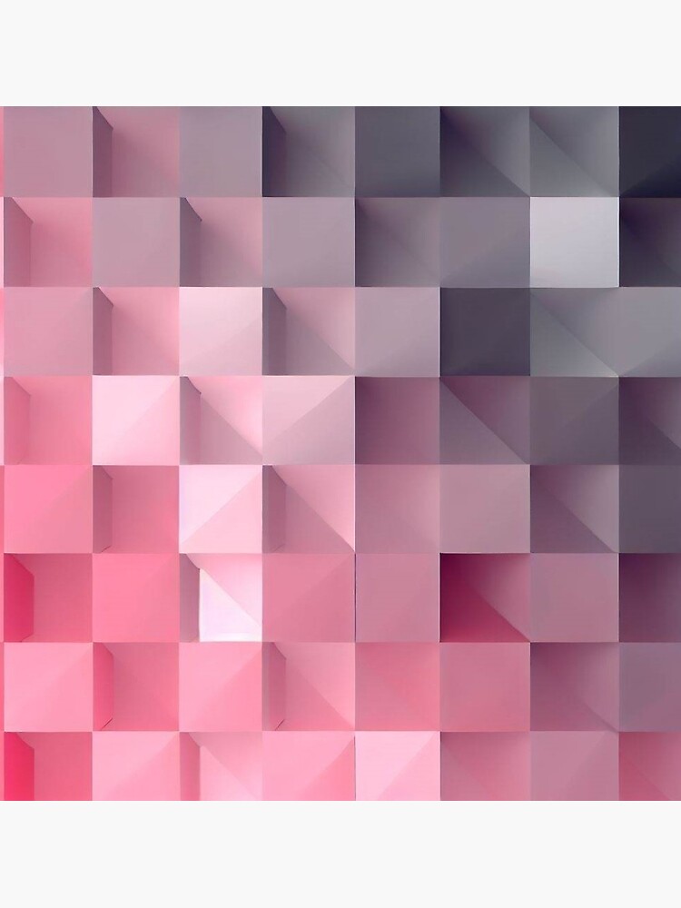 Pink And Grey Gradient Cubes Pattern Premium Matte Vertical Poster sold ...
