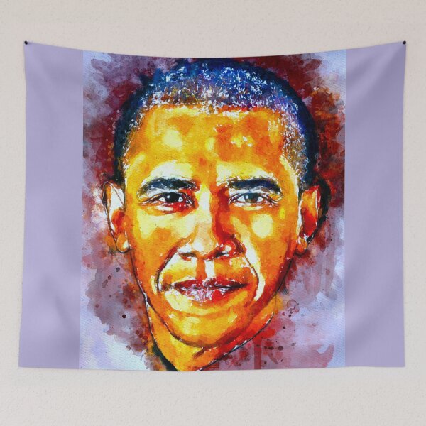 Artikelvorschau, Aquarell Obama entworfen und verkauft von Daniel Janda.