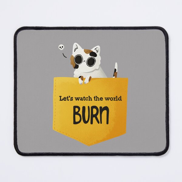 Item preview, Little pyromaniac kitten sitting in a pocket designed and sold by Zita Safranek.