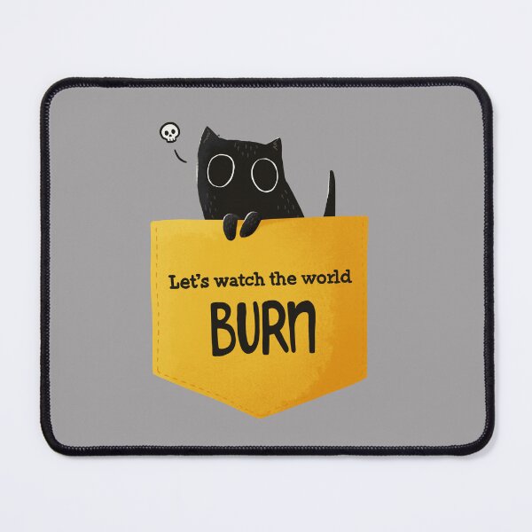 Item preview, Little black pyromaniac kitten sitting in a pocket designed and sold by Zita Safranek.