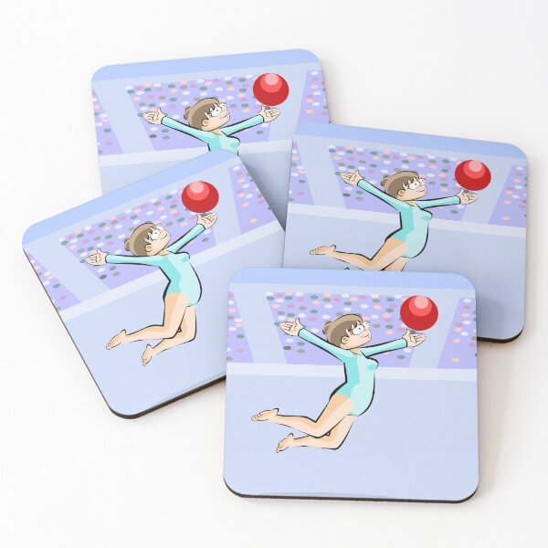 Item preview, Artistic gymnastic girl jumping with ball in the International Games designed and sold by DibuHumor.