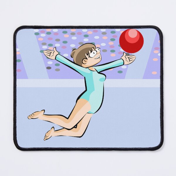Item preview, Artistic gymnastic girl jumping with ball in the International Games designed and sold by DibuHumor.