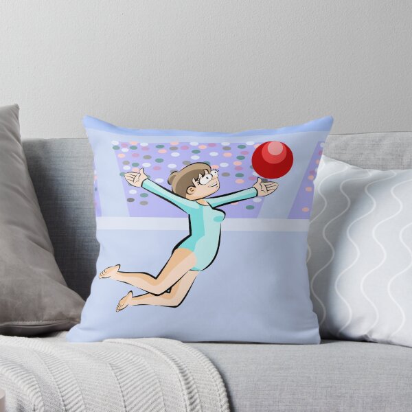 Item preview, Artistic gymnastic girl jumping with ball in the International Games designed and sold by DibuHumor.