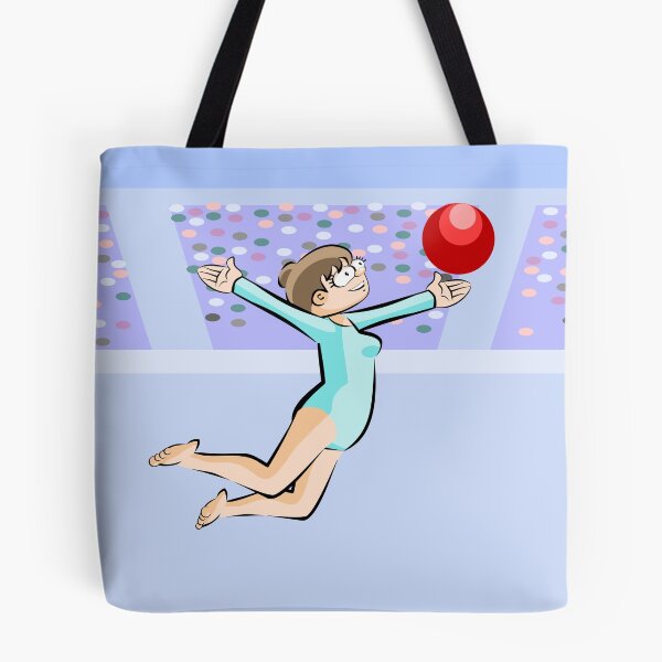 Item preview, Artistic gymnastic girl jumping with ball in the International Games designed and sold by DibuHumor.