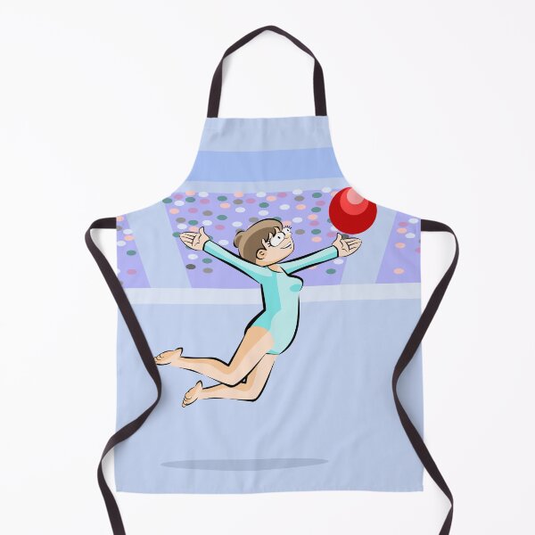 Item preview, Artistic gymnastic girl jumping with ball in the International Games designed and sold by DibuHumor.