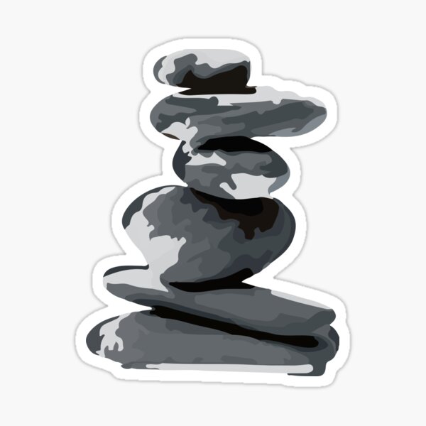 Stacking rocks, Rocks! Sticker for Sale by Meloncholai
