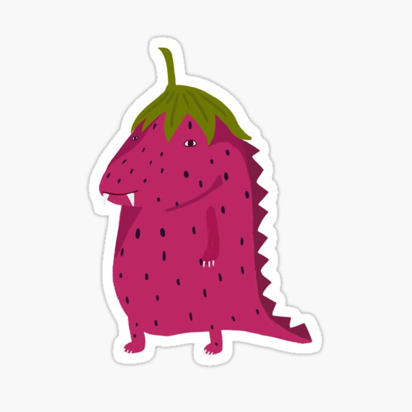 Cute Strawberry Dinosaur Sticker