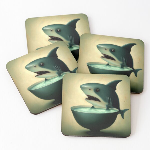 Item preview, a cute shark sipping water designed and sold by Donkey's Salad.