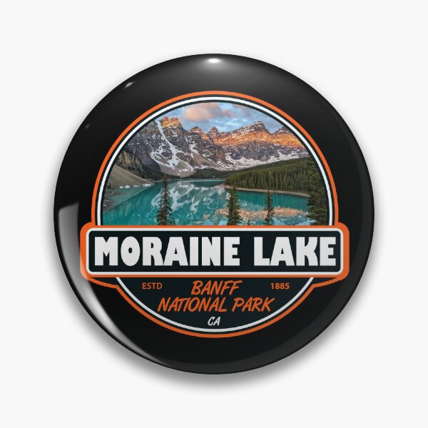 Item preview, Moraine Lake Alberta Travel Art Emblem designed and sold by KrisSidDesigns.