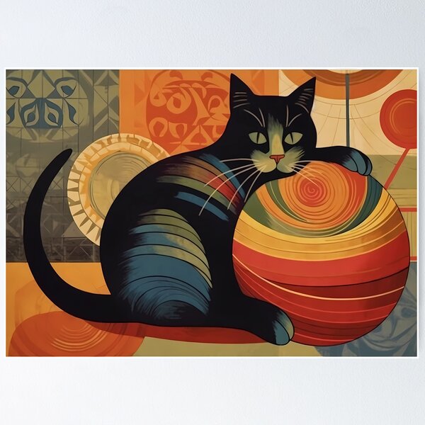 Artikelvorschau, Cat Art Deco Style entworfen und verkauft von MTJ-Mushrooms.