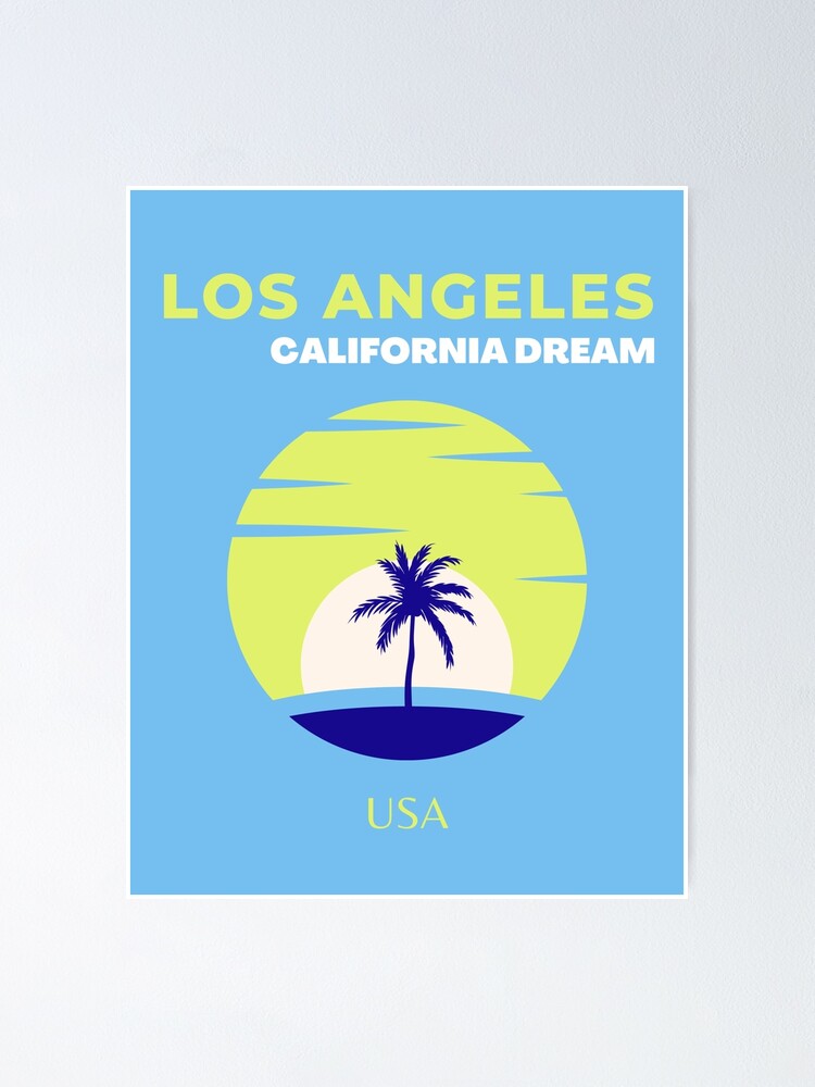 Los Angeles Poster The Hills LA  California Travel Poster – My