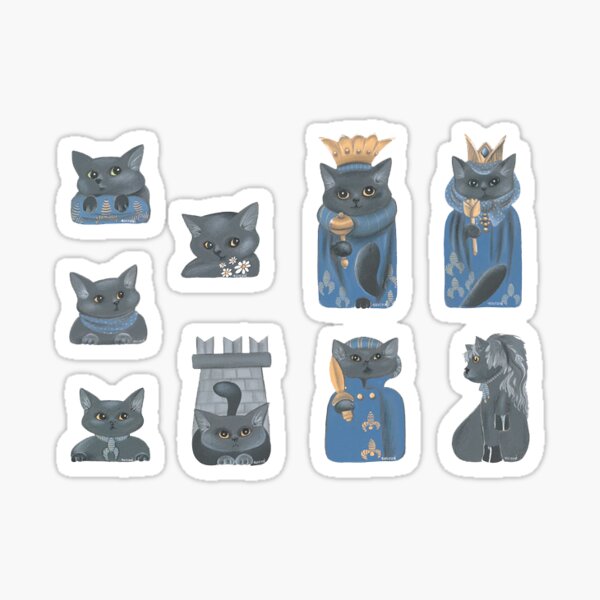 Green Eyed Cat Strategizes Next Chess Move Sticker for Sale by  CreatedProto