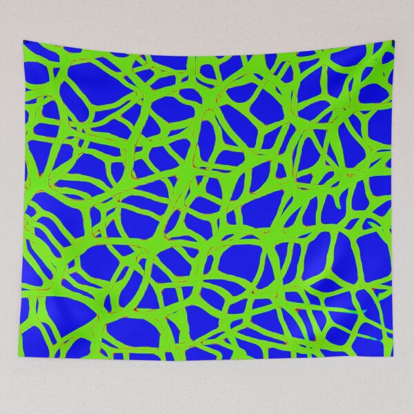 Item preview, Blue green neon string pattern designed and sold by Susan Gallup.