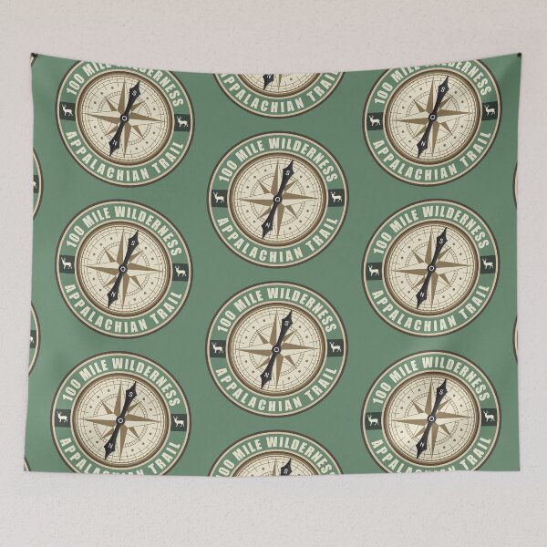 Item preview, 100 Mile Wilderness Trail Maine Compass Hiking Badge designed and sold by KrisSidDesigns.