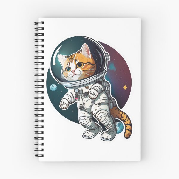 Aperçu de l'œuvre mignon chat-stronaute créée et vendue par GazCoDesign.