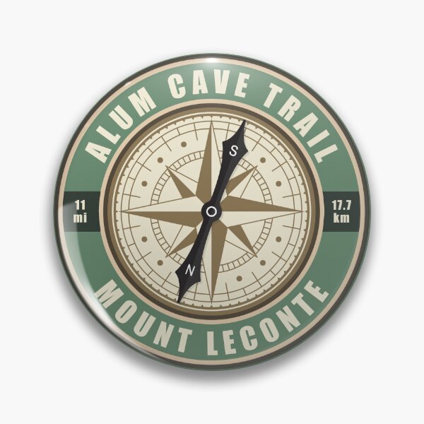 Item preview, Alum Cave Trail Tennessee Compass Hiking Badge designed and sold by KrisSidDesigns.