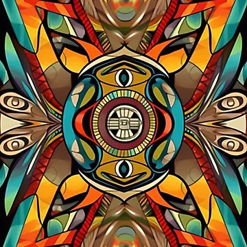 Artwork thumbnail, Aztec colour pattern by Gaviani Design Studio