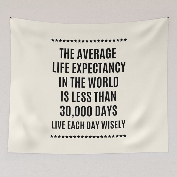 Item preview, The Average Life Expectancy In The World Is Less Than 30,000 Days designed and sold by FunnyFactDesign.